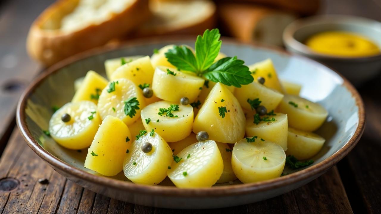 Kartoffelsalat mit Knoblauch und Kapern