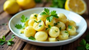 Kartoffelsalat mit Knoblauch und Petersilie