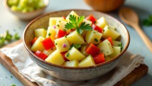 Kartoffelsalat mit Paprika und Sellerie