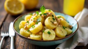 Kartoffelsalat mit Pinienkernen