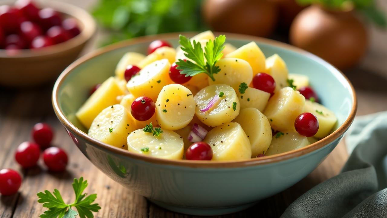 Kartoffelsalat mit Preiselbeeren