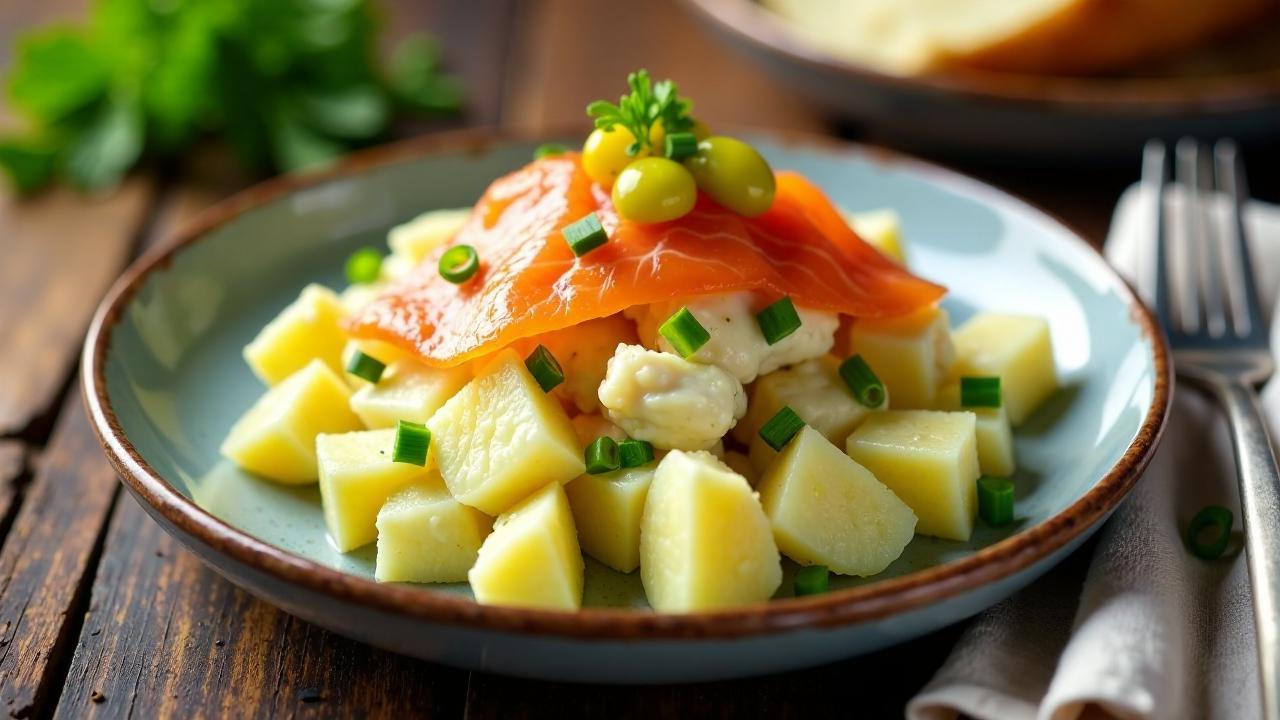 Kartoffelsalat mit Räucherlachs-Dressing