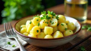 Kartoffelsalat mit Schnittlauch und Petersilie