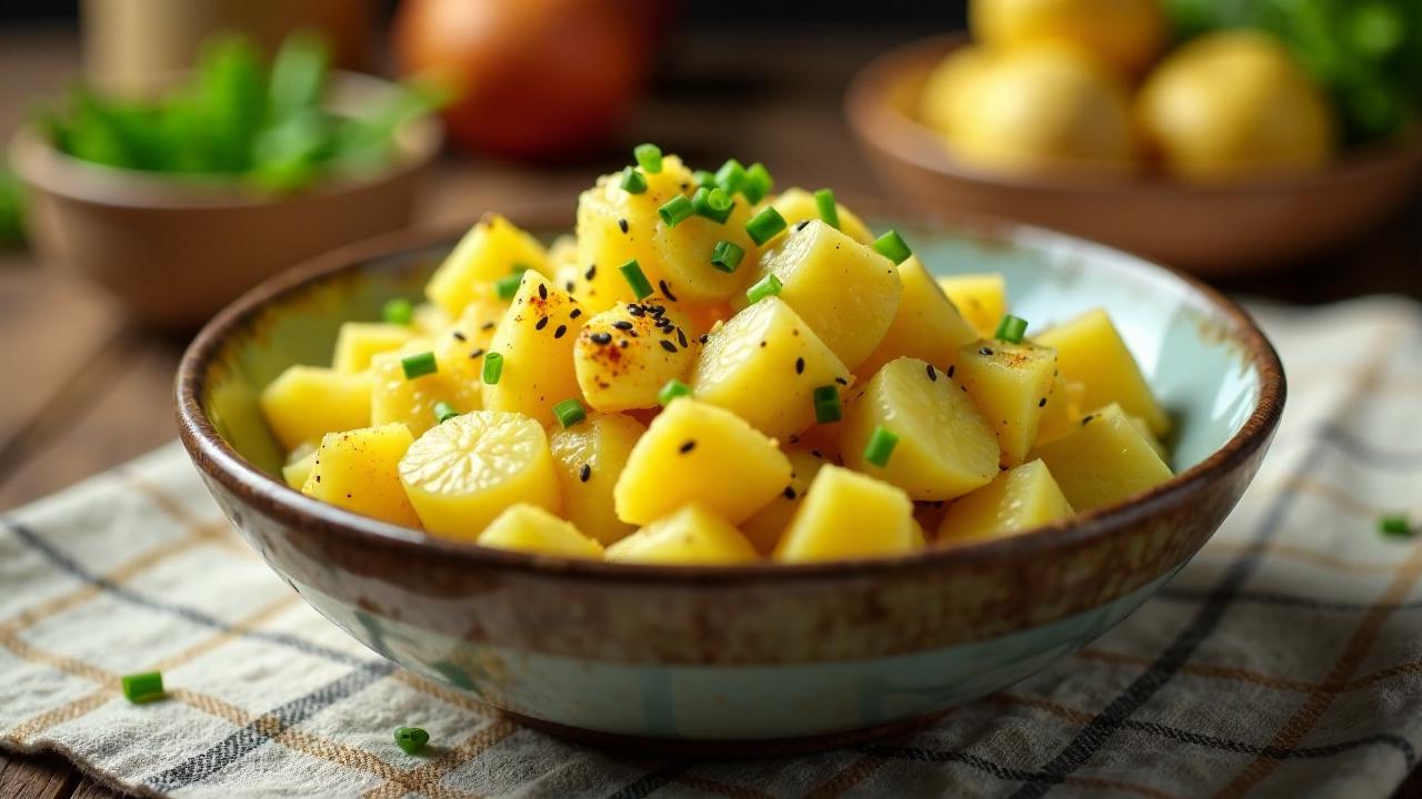 Kartoffelsalat mit Sesam und Mohn