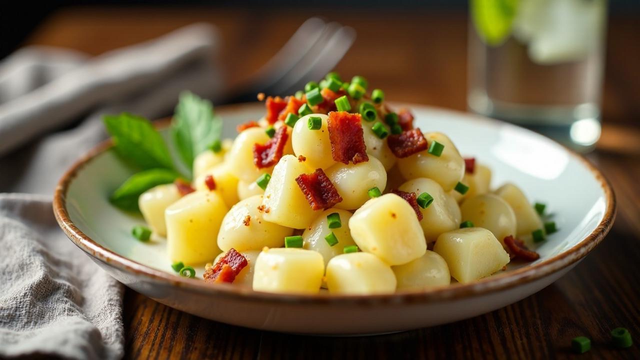 Kartoffelsalat mit Speck und Zwiebeln