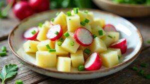 Kartoffelsalat mit Topfen und Radieschen