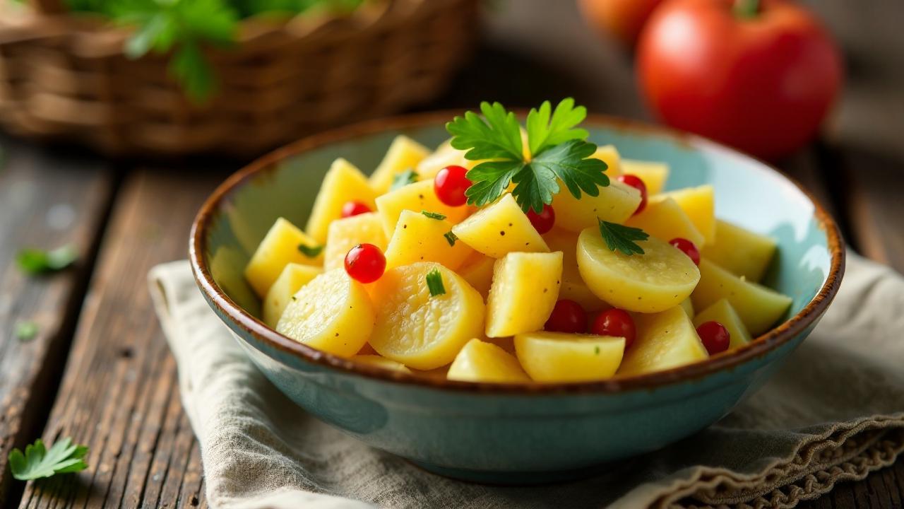 Kartoffelsalat mit bunten Pfeffern