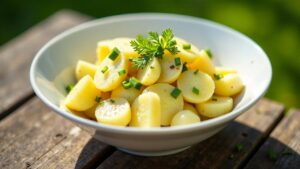 Kartoffelsalat mit frischem Dill und Schnittlauch