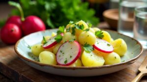 Kartoffelsalat mit frischen Radieschen