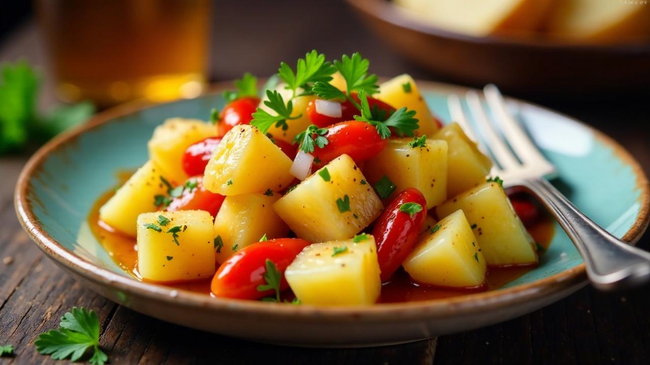 Kartoffelsalat mit gegrilltem Paprika