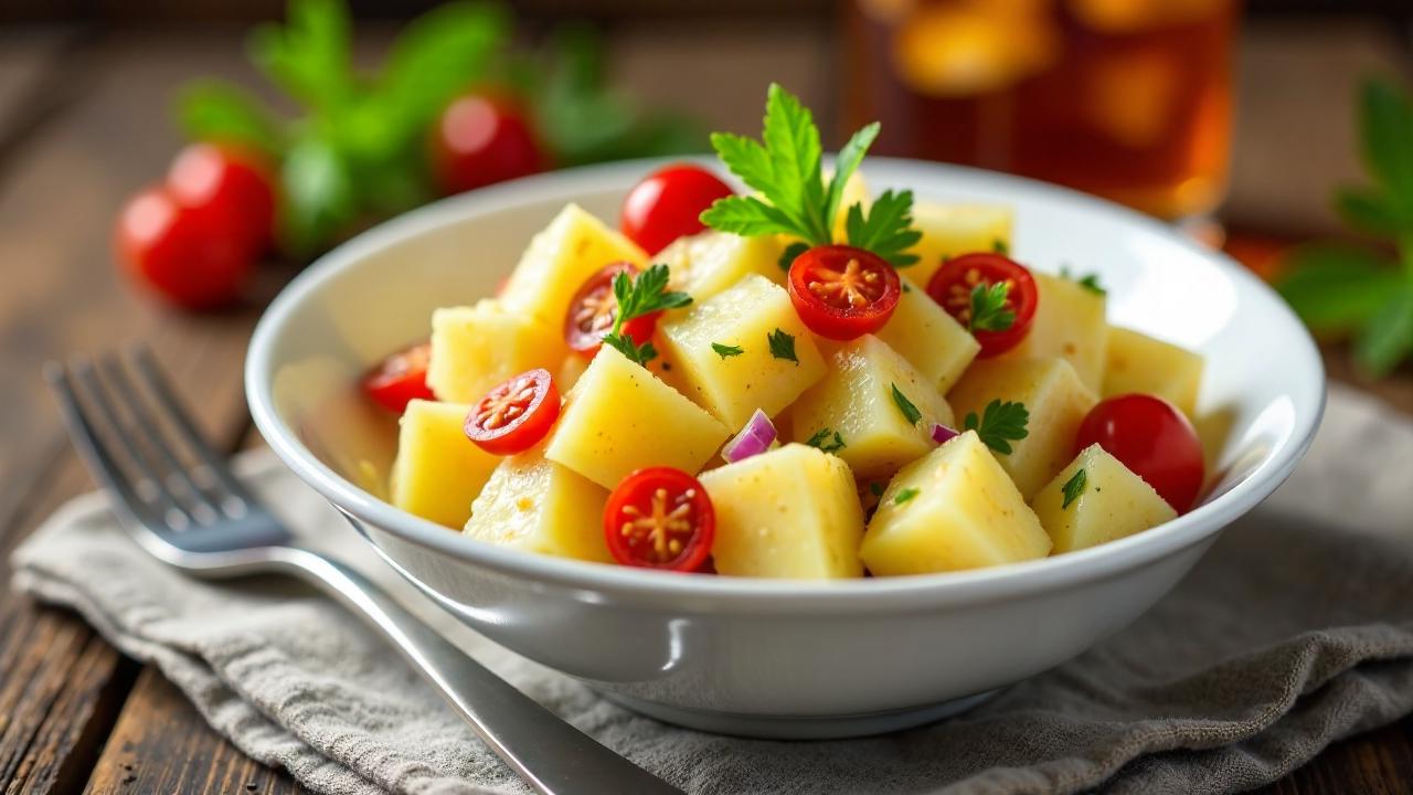 Kartoffelsalat mit getrockneten Tomaten