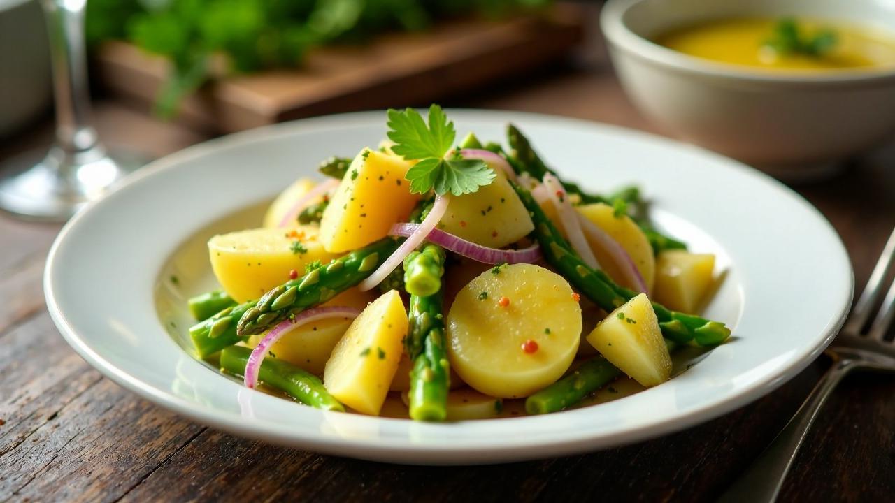 Kartoffelsalat mit grünem Spargel