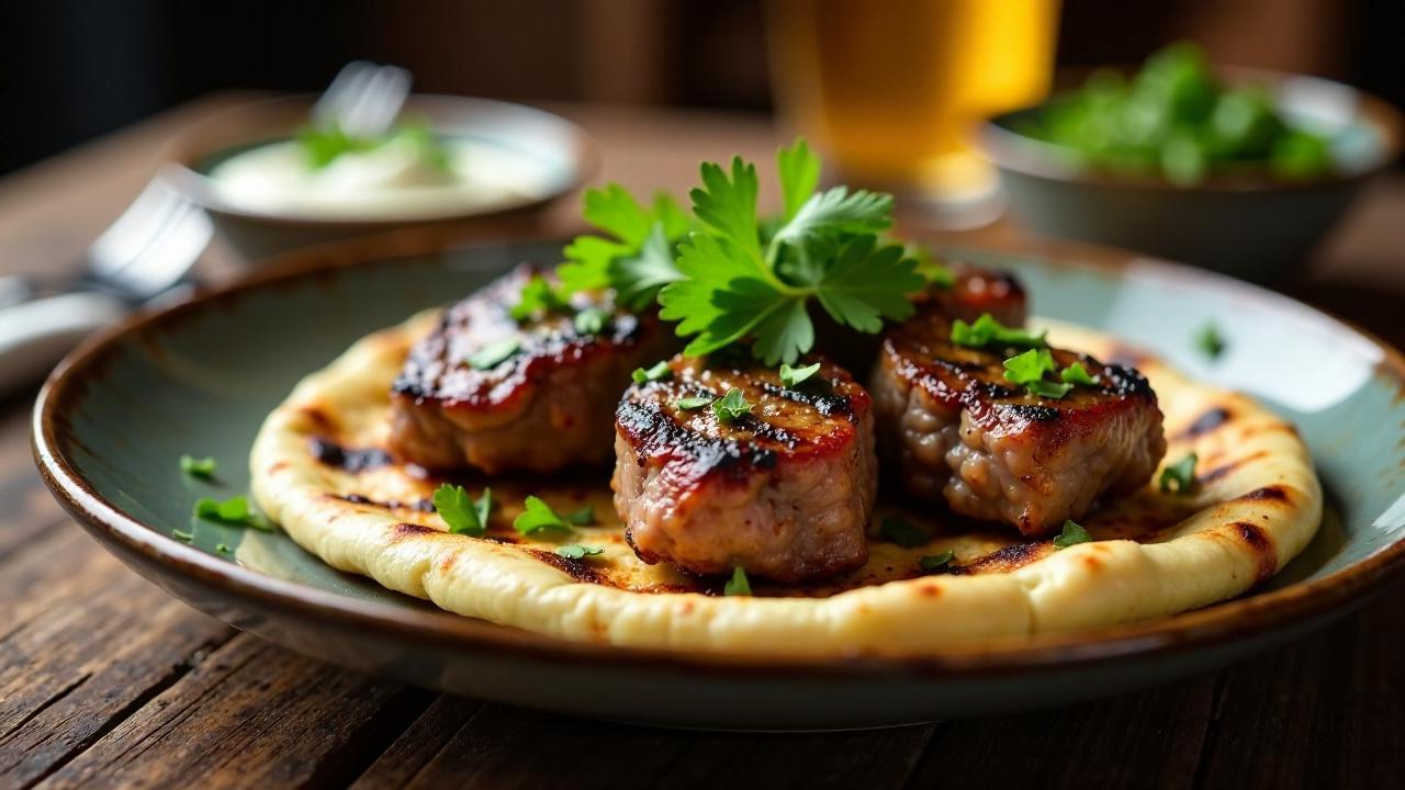 Kebab Bi Laxoox: Gegrillte Fleischspieße mit Fladenbrot