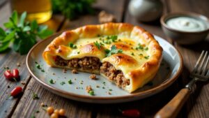 Khachapuri mit Hackfleisch