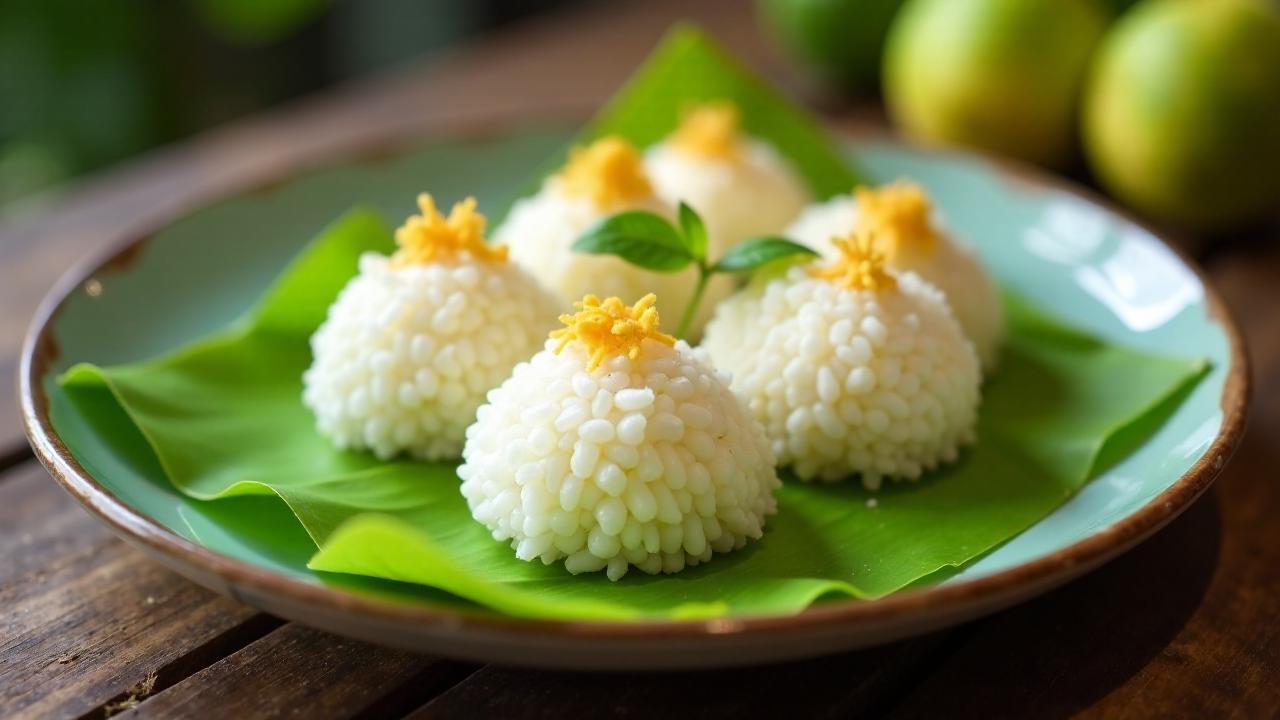 Khanom Tom (Klebreis-Bällchen)