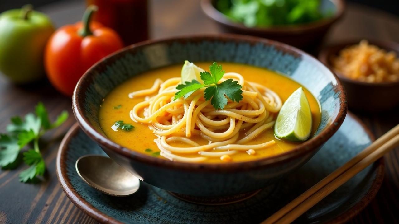 Khao Soi (Nordthailändische Kokos-Curry-Nudelsuppe)