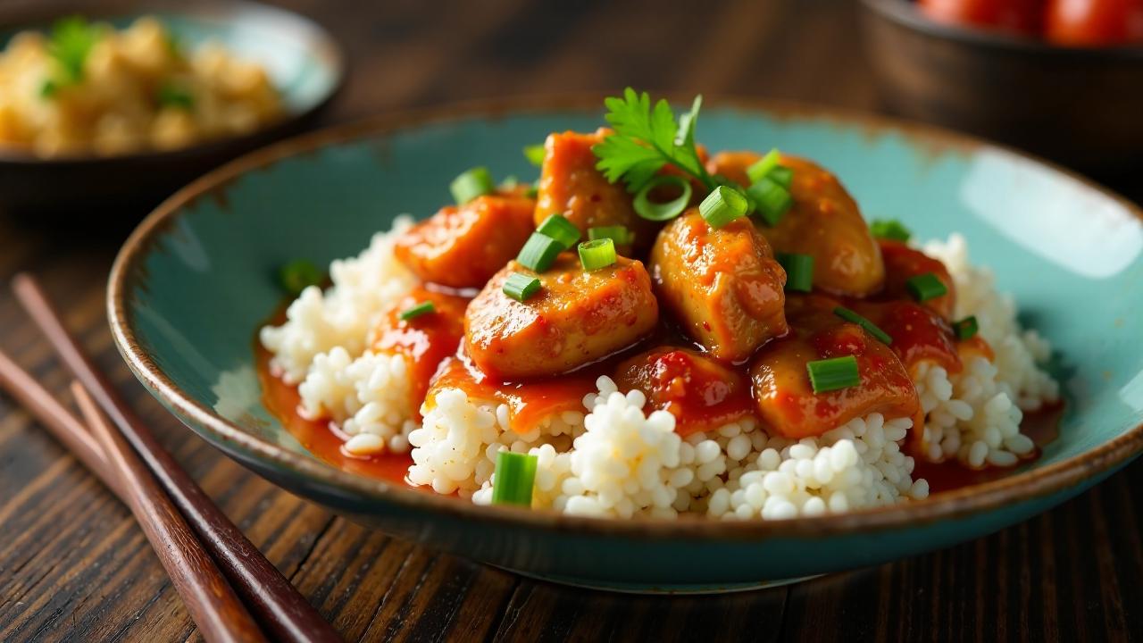 Kharshi Paa: Hühnerfleisch mit Chili und Kimchi