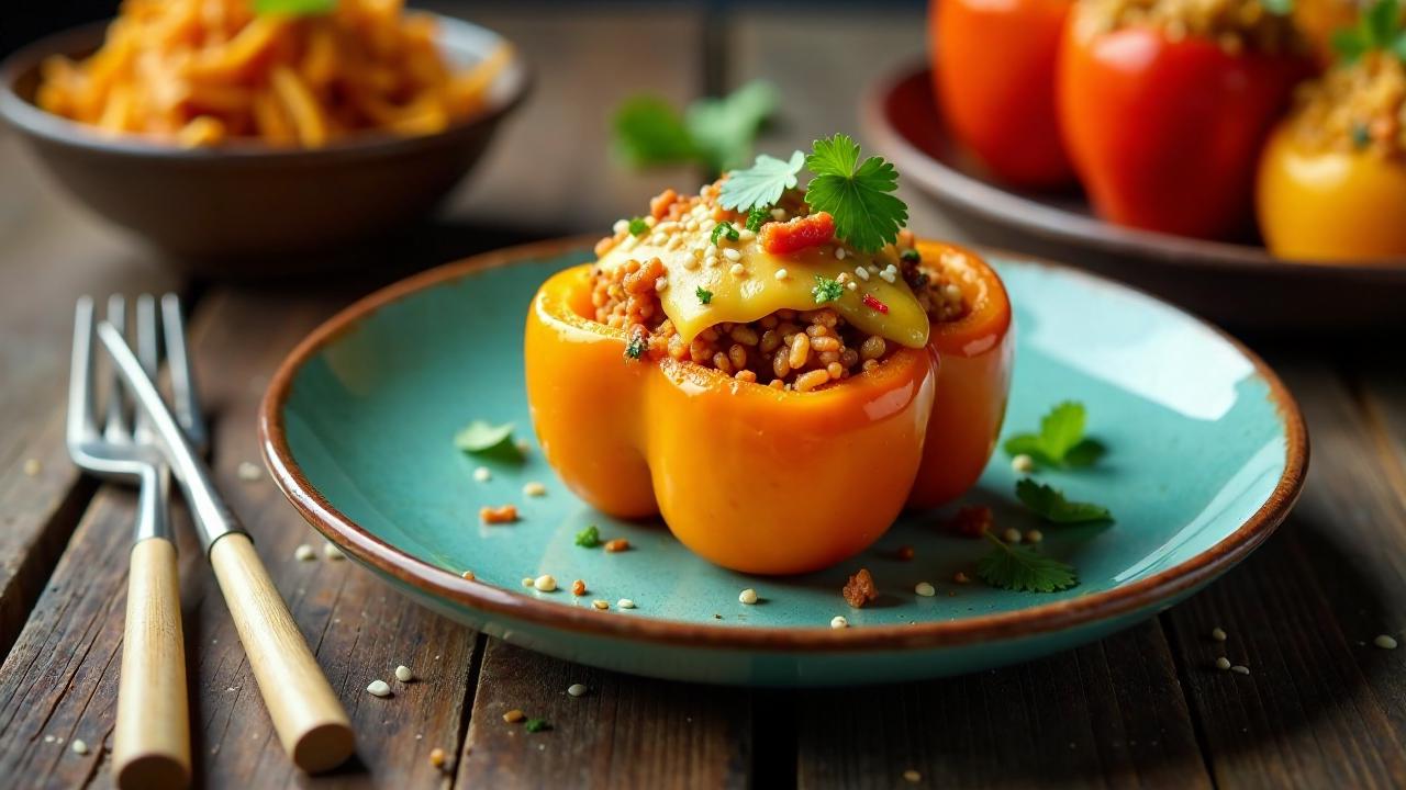 Kimchi-Stuffed Bell Peppers