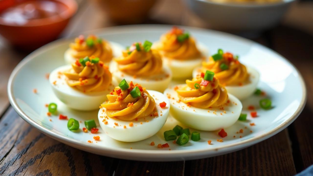 Kimchi Deviled Eggs