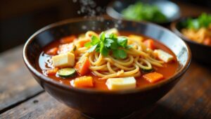 Kimchi Kalguksu (Handgemachte Nudel-Suppe)