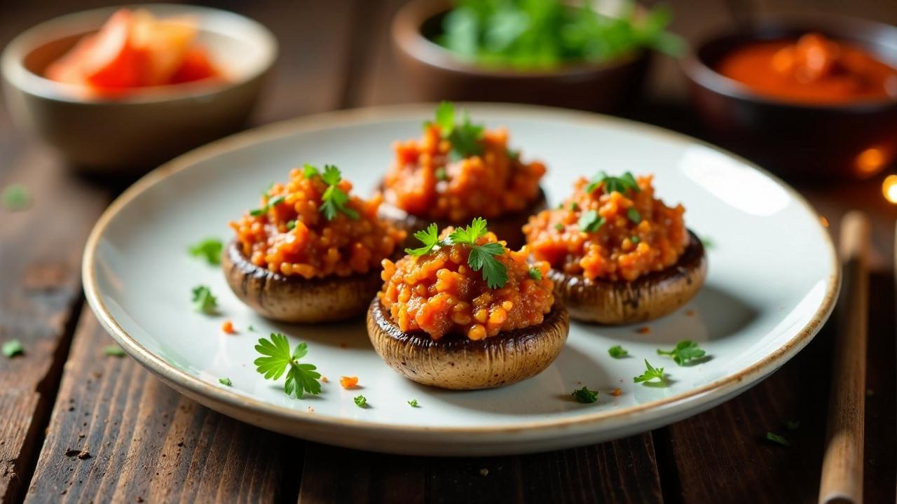 Kimchi Stuffed Mushrooms