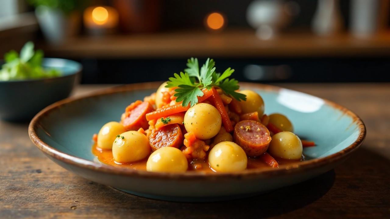 Kimchi und Wurst Gnocchi