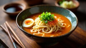 Kina-Ramen: Seeigelrogen in Nudelbrühe