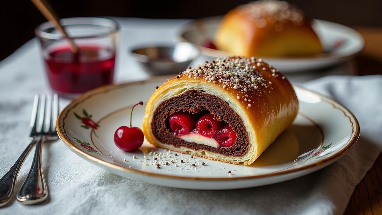 Kirsch-Schoko-Mohnstrudel