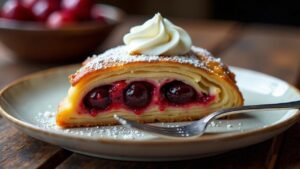 Kirsch-Vanille-Mohnstrudel