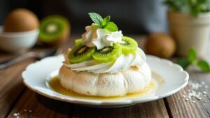 Kiwifruit Pavlovas - Mini-Pavlovas mit Kiwi-Früchten