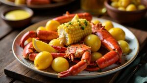 Klassischer Alaska-King-Crab-Boil