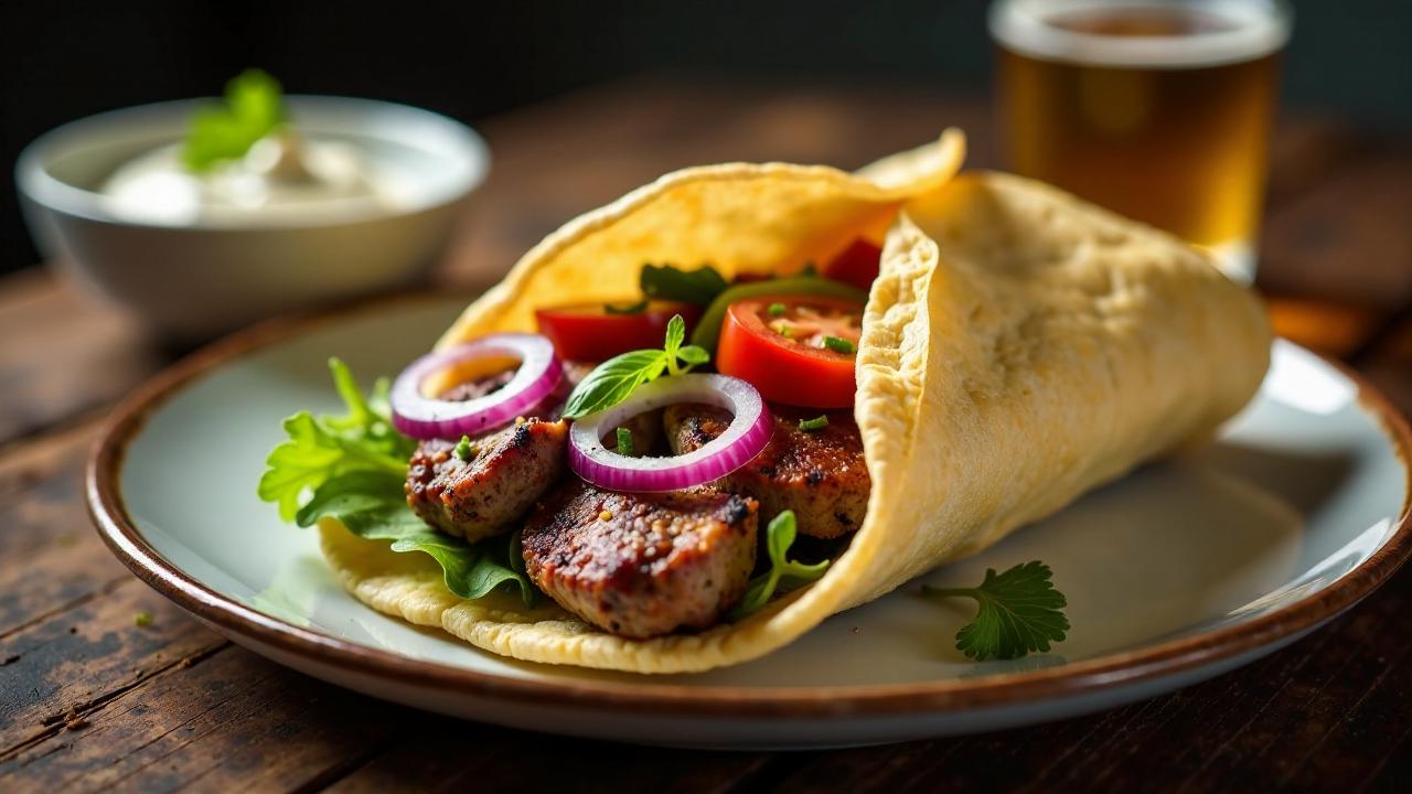 Klassischer Döner Kebab mit Lammfleisch