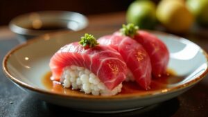 Klassisches Maguro Nigiri (Thunfisch-Nigiri)