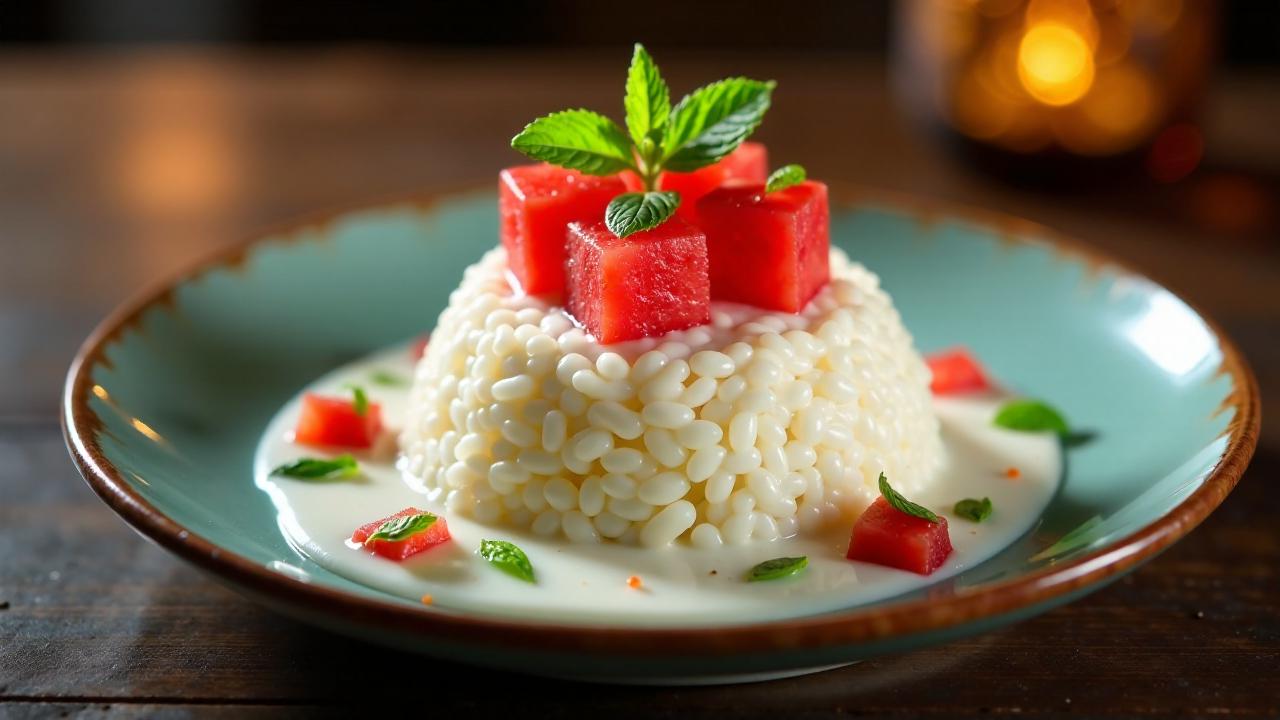 Klebreis-Wassermelone-Dessert