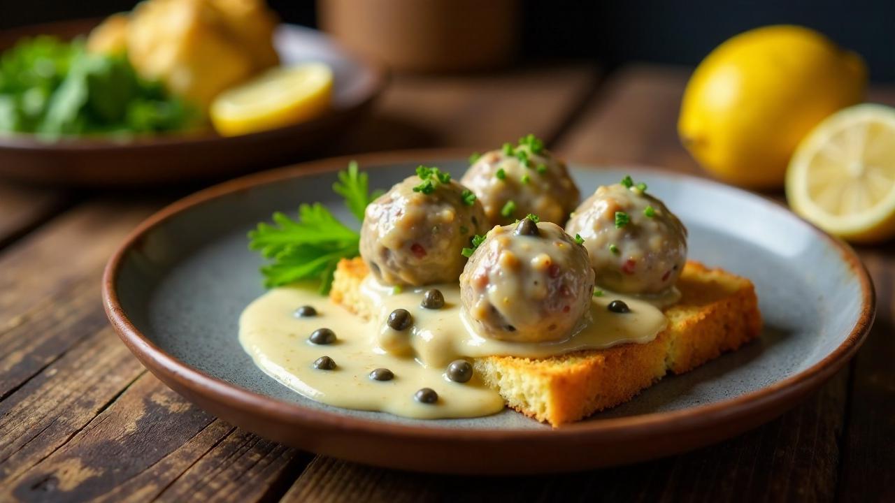 Königsberger Klopse auf Roggenbrot