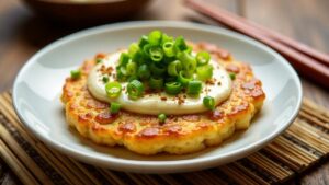 Knoblauch-Garnelen Okonomiyaki