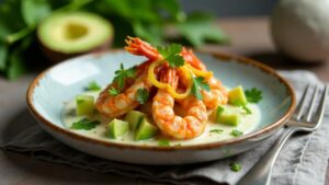 Kokoda-Scampi mit Avocado