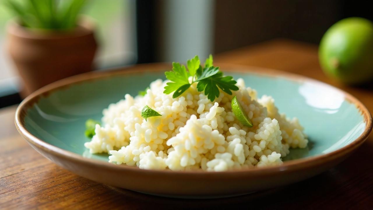 Kokosnussreis mit Limettensauce