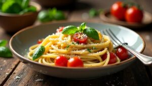 Krabben-Linguine mit Kirschtomaten