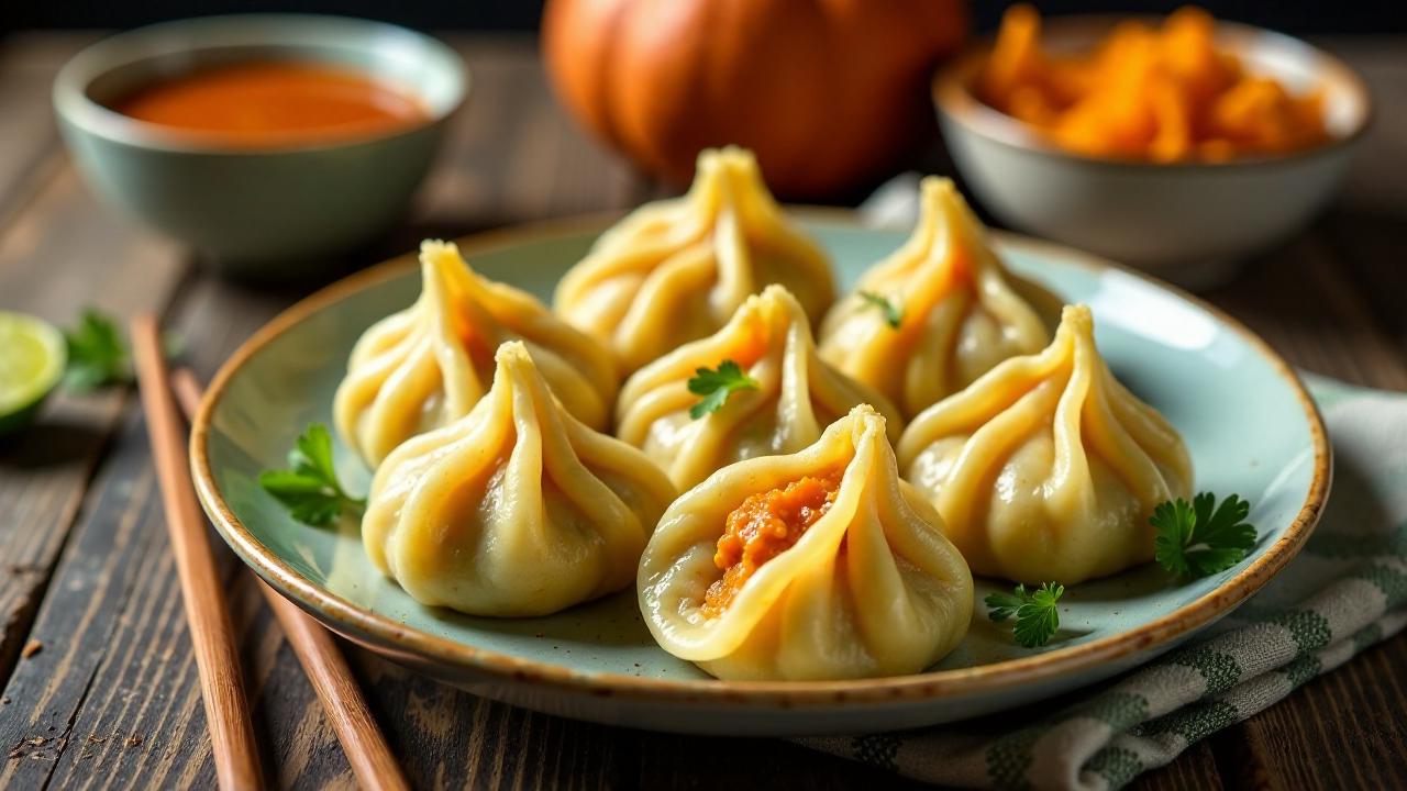 Kürbis-Ricotta Momos