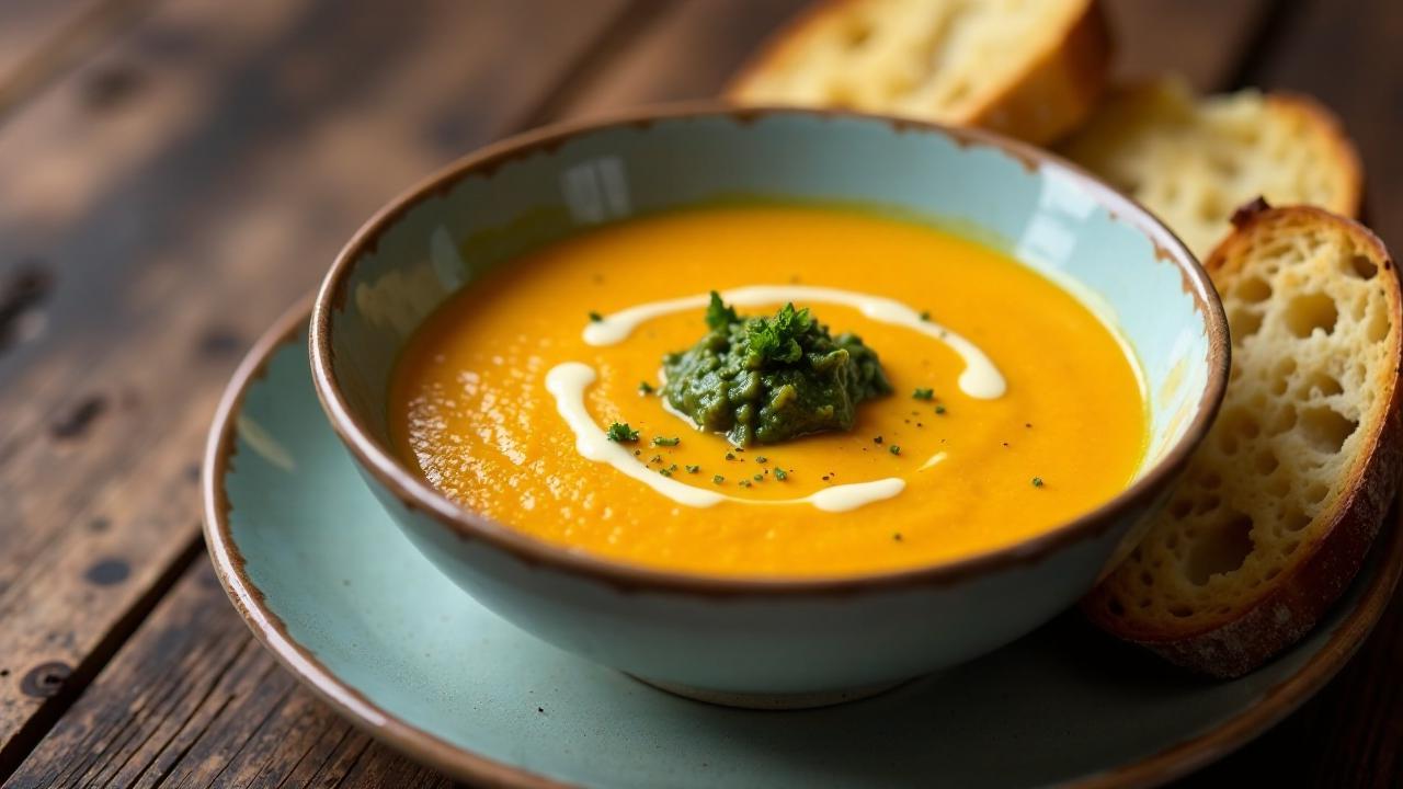 Kürbissuppe mit Grüner Soße