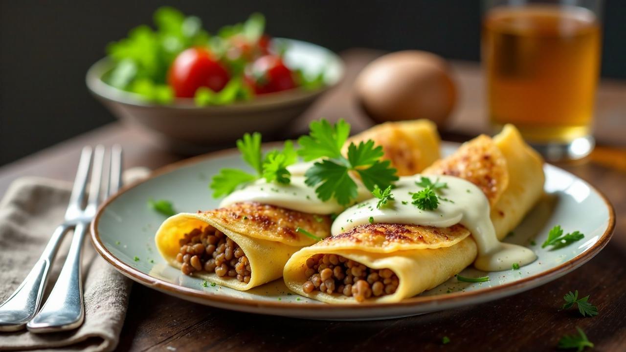 Kreatopita Me Krema: Crepes mit Fleisch