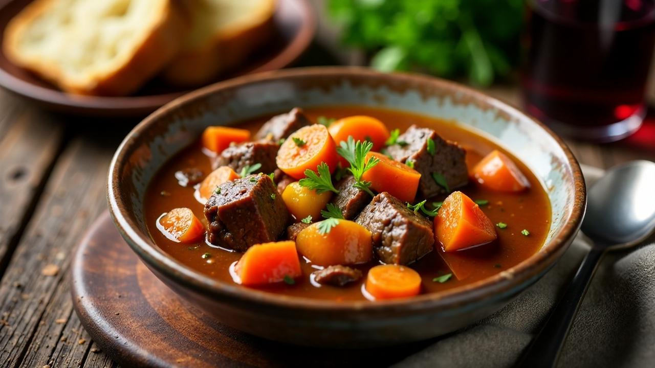 Kräftiger Beef Stew mit Karotten