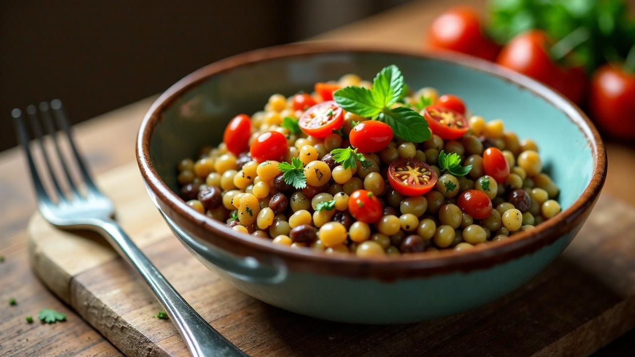 Kräuterlinsen mit getrockneten Tomaten