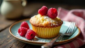 Käsekuchen-Muffins mit Himbeeren