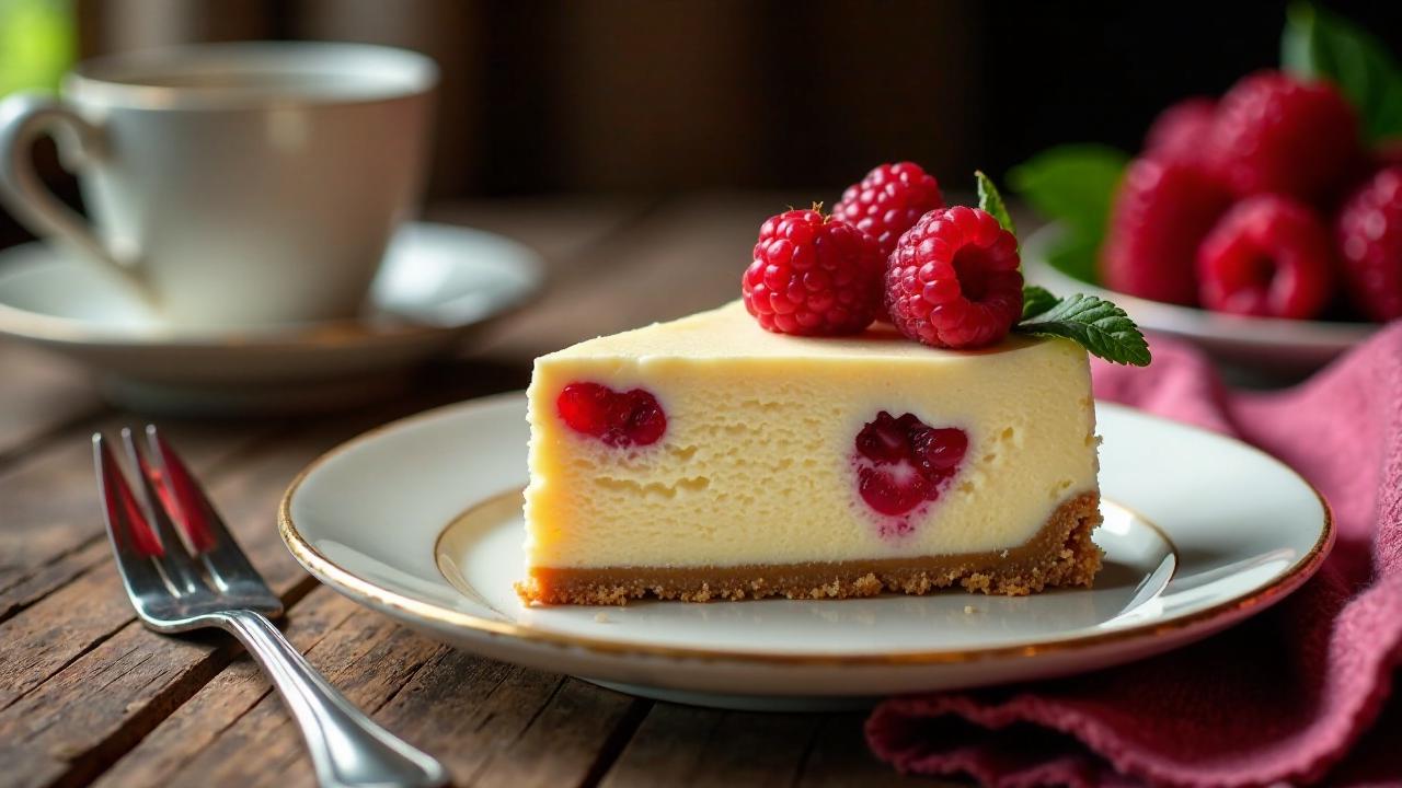 Käsekuchen mit Himbeeren