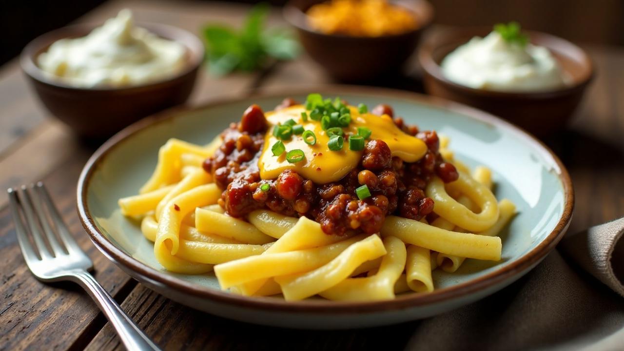 Käsespätzle mit Chili-Kon-Carne