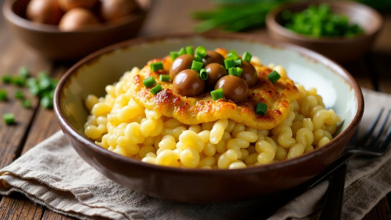 Käsespätzle mit Maronen