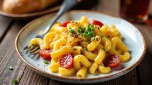 Käsespätzle mit Rauchsalami