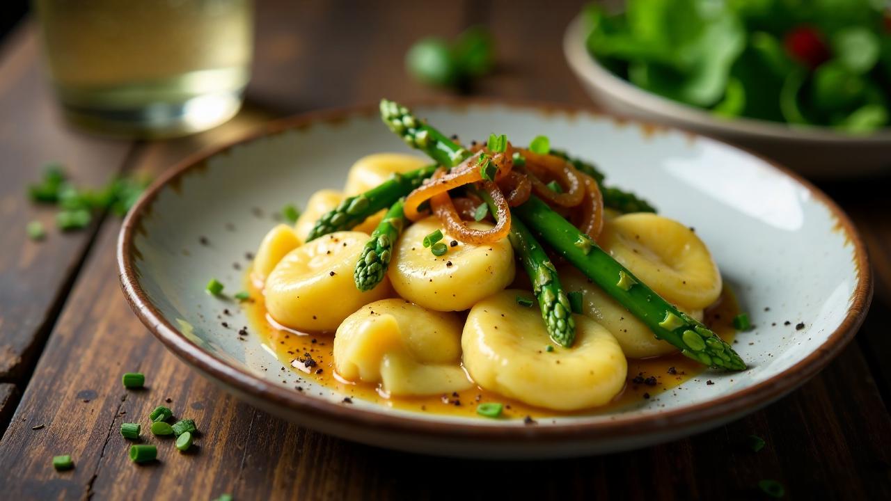 Käsespätzle mit Spargel